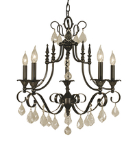  2975 MB - 6-Light Mahogany Bronze Liebestraum Dining Chandelier