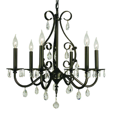  2986 MBLACK - 6-Light Matte Black Liebestraum Dining Chandelier