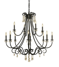  2997 MB - 12-Light Mahogany Bronze Liebestraum Foyer Chandelier