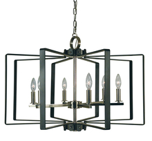  3055 SB/MBLACK - 6-Light Satin Brass/Matte Black Camille Chandelier