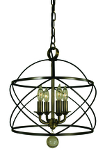  4414 MB/AB - 4-Light Mahogany Bronze/Antique Brass Nantucket Chandelier