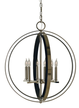  4655 SB/SW - 6-Lt Satin Brass/Satin White Constellation Pendant