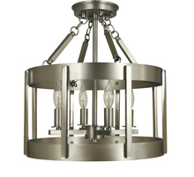  4662 PN/MBLACK - 4-Light Polished Nickel/Matte Black Pantheon Semiflush