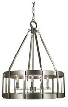  4665 AB/MBLACK - 5-Light Antique Brass/Matte Black Pantheon Pendant