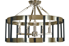  4666 PN/MBLACK - 5-Light Polished Nickel/Matte Black Pantheon Semiflush