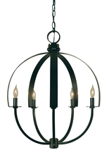  4725 MBLACK - 5-Light Matte Black Luna Chandelier