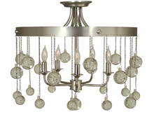  4768 SP/PN - 5-Light Satin Pewter/Polished Nickel Falling Stars Semiflush