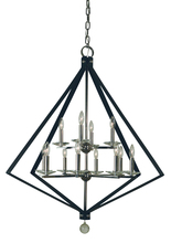  4922 PN/SP - 12-Light Polished Nickel/Satin Pewter Ice Chandelier