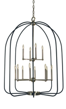  4932 PN/MBLACK - 12-Light Polished Nickel/Matte Black Boulevard Chandelier