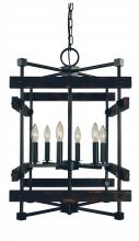  5276 MBLACK - 6-Light Matte Black Rustic Chic Chandelier