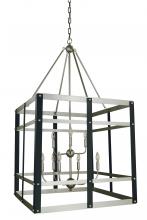  5349 SP/MBLACK - 9-Light Satin Pewter/Matte Black Metro Artisan Foyer Chandelier