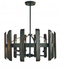  5375 MBLACK - 6-Light Matte Black Modern Farmhouse Dining Chandelier