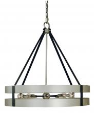  5388 SP/MBLACK - 10-Light Satin Pewter/Matte Black Orion Dining Chandelier