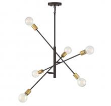  M10084ORBNB - 6-Light Chandelier in Oil Rubbed Bronze with Natural Brass