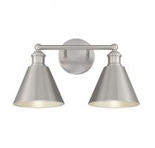  M80063BN - 2-Light Bathroom Vanity Light in Brushed Nickel