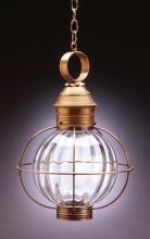  2842-DAB-MED-CLR - Caged Round Hanging Dark Antique Brass Medium Base Socket Clear Glass