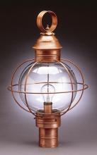  2843-DAB-MED-CLR - Caged Round Post Dark Antique Brass Medium Base Socket Clear Glass