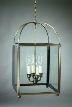  6832-DB-LT4-CLR - Square Corners Hanging Dark Brass 4 Candelabra Sockets Clear Glass