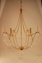  959-DAB-LT6 - Hanging Dark Antique Brass 6 Candelabra Sockets