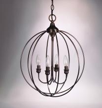  CH904-VG-LT4 - Hanging Circle Chandelier Verdi Gris 4 Candelabra Sockets