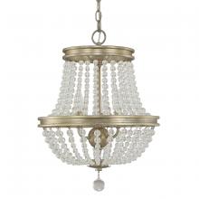  9A125A - 3-Light Chandelier with Glass Beads and Finial