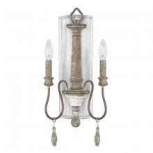  9A198A - 2-Light Candle-Style Sconce in Distressed Grey and White French Antique