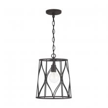  9F368A - 1-Light Cage Pendant in Rustic Iron