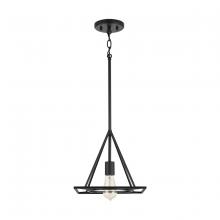  9F378A - 1-Light Modern Linear Geometric Pendant in Matte Black