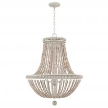  AA1020SR - 6-Light Chandelier in Sand Dollar with Painted Wood Beads