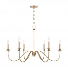  AA1029MA - 6-Light Chandelier in Matte Brass with Decorative Double Bobeches