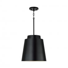  AA1034MB - 13"W x 13.25"H Pendant in Matte Black with Soft Gold Interior