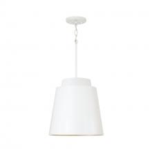  AA1034WE - 13"W x 13.25"H Pendant in Matte White with Soft Gold Interior