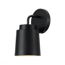  AA1035MB - 5"W x 9.50"H Sconce in Matte Black with Soft Gold Interior