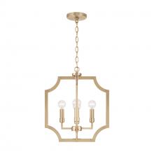  AA1037MA - 16"W x 18.50"H 4-Light Foyer Lantern Pendant in Matte Brass