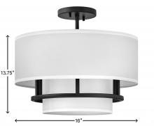  38893BK - Medium Semi-flush Mount