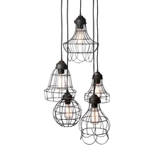  225031 - Wire 5-Light Mini Pendant with Wire Cages in Five Shapes