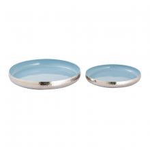  H0897-9780/S2 - Nelson Tray - Set of 2 Light Blue Enamel