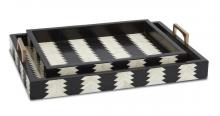  1200-0451 - Arrow Black & White Tray Set of 2