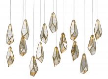  9000-0706 - Glace Mirror 15-Light Linear Multi-Drop Pendant