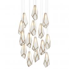  9000-1036 - Glace White 15-Light Round Multi-Drop Pendant