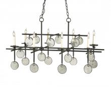  9124 - Sethos Black Recycled Glass Rectangular Chandelier