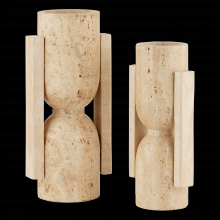  1200-0815 - Stone Vase, Face to Face Set of 2